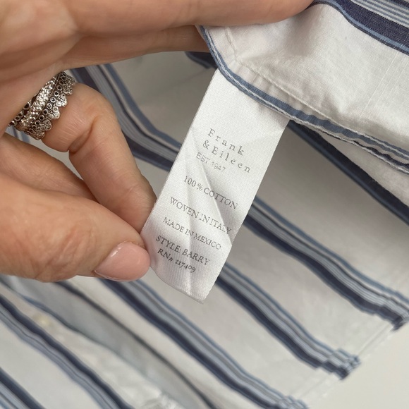 Like New Frank & Eileen Barry Striped Button Down Shirt. Medium - Picture 3 of 10
